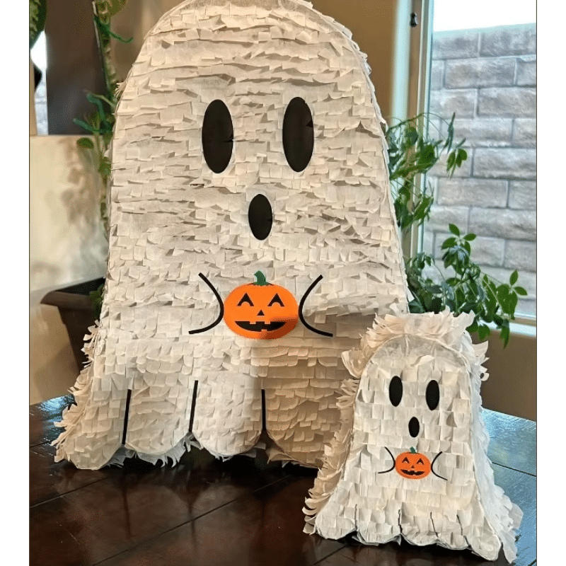 Ghost Pinata [Holding Pumpkin] – Cute Halloween Theme – 45cm Tall