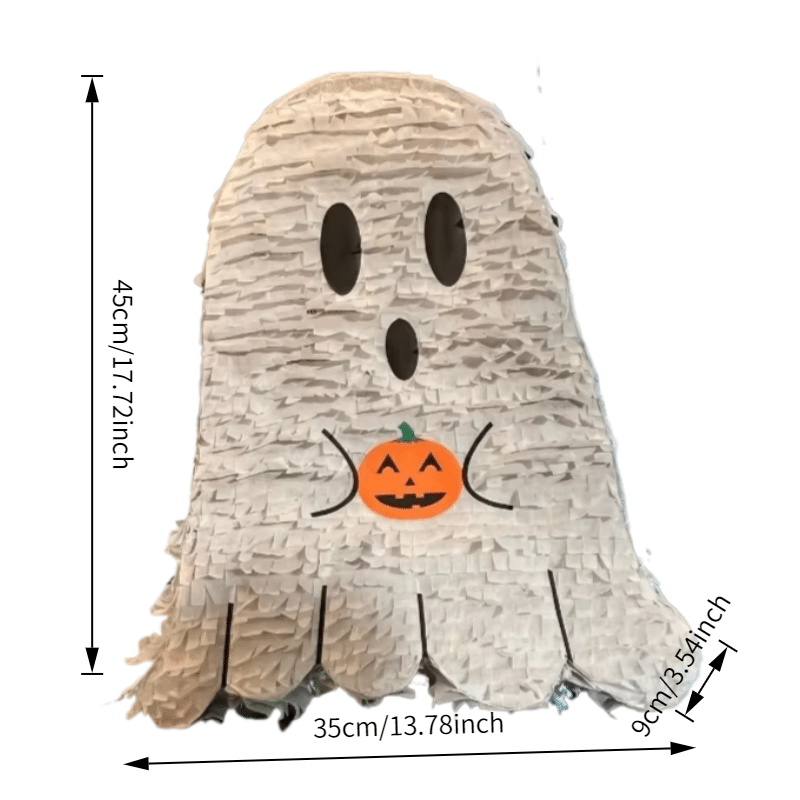 Ghost Pinata [Holding Pumpkin] – Cute Halloween Theme – 45cm Tall