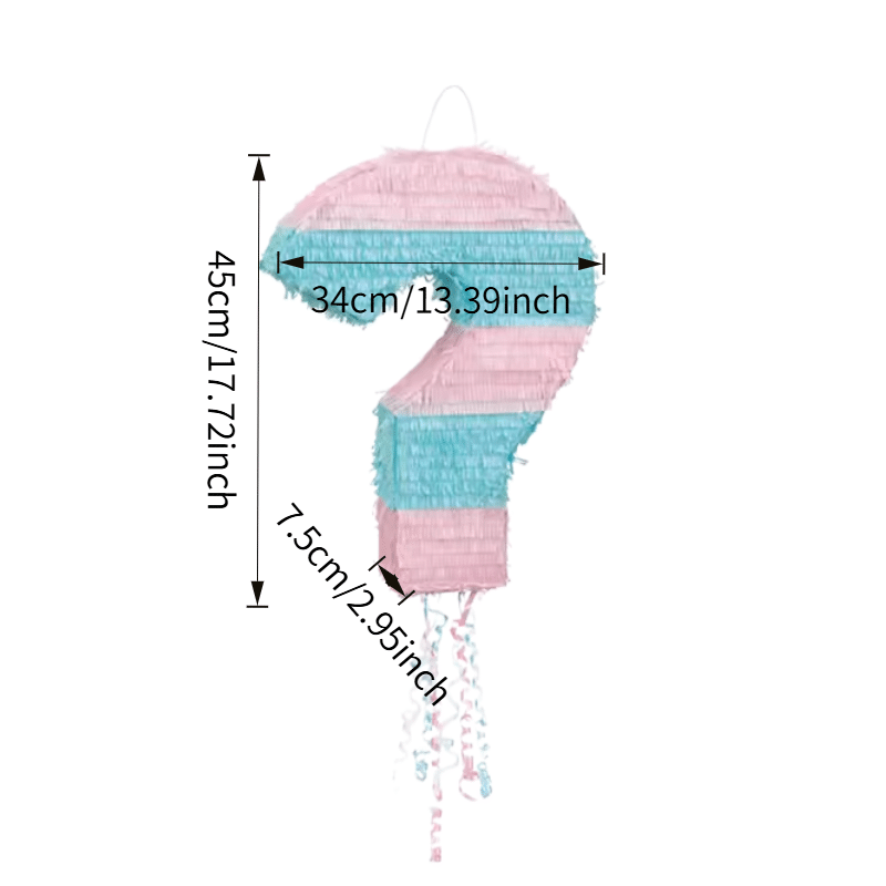 Gender Reveal Pinata [Question Mark] – Pink & Blue Stripes