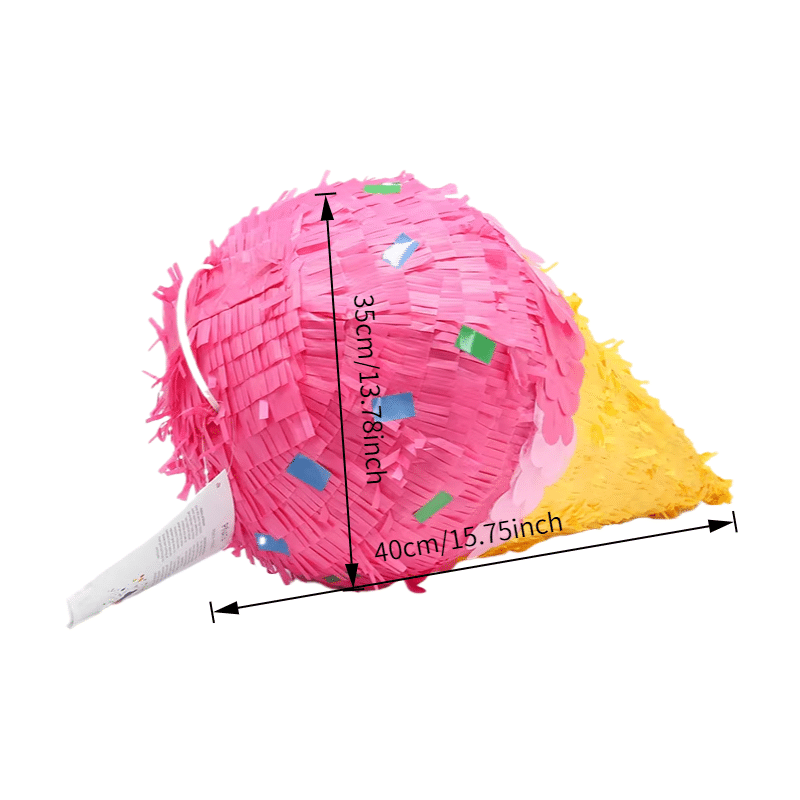 3D Ice Cream Cone Pinata – “Two Sweet” Birthday Theme – Summer Party
