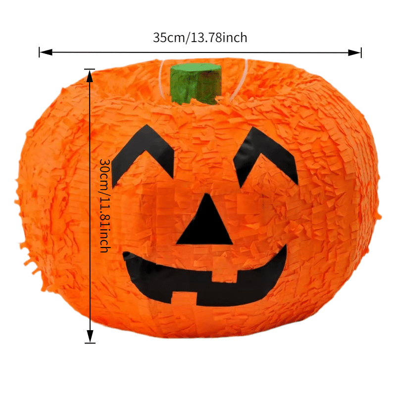 3D Pumpkin Pinata [Classic Jack-o’-lantern] – 35cm Width – High Capacity