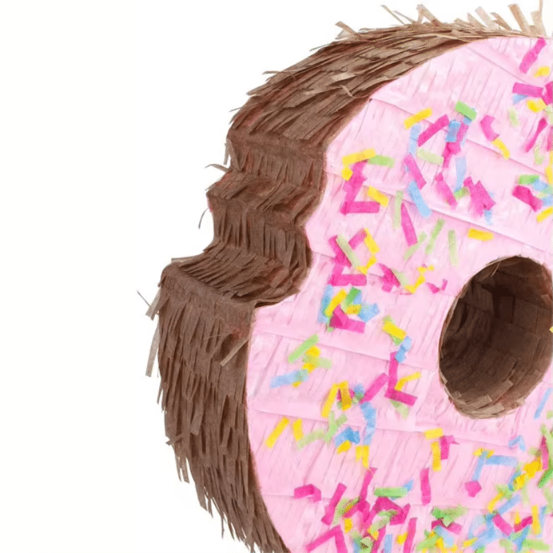 “Bitten” Donut Pinata Set [With Stick & Mask] – Pink Sprinkles – 35cm