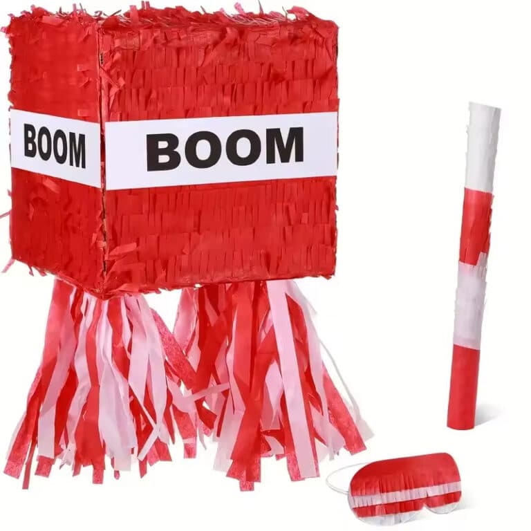 Boom Block Pinata Set Red Cube for Pixel Game Party High Capacity