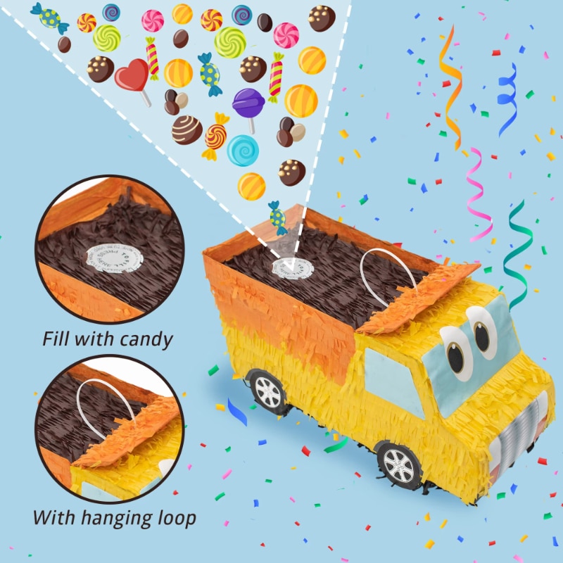 Construction Truck Pinata Set [Dump Truck] – Yellow Theme