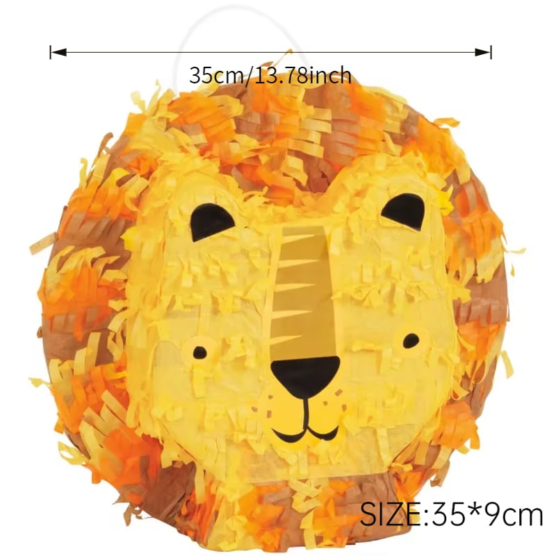 Cute Lion [Foldable Round] Pinata – Traditional Fluffy Look