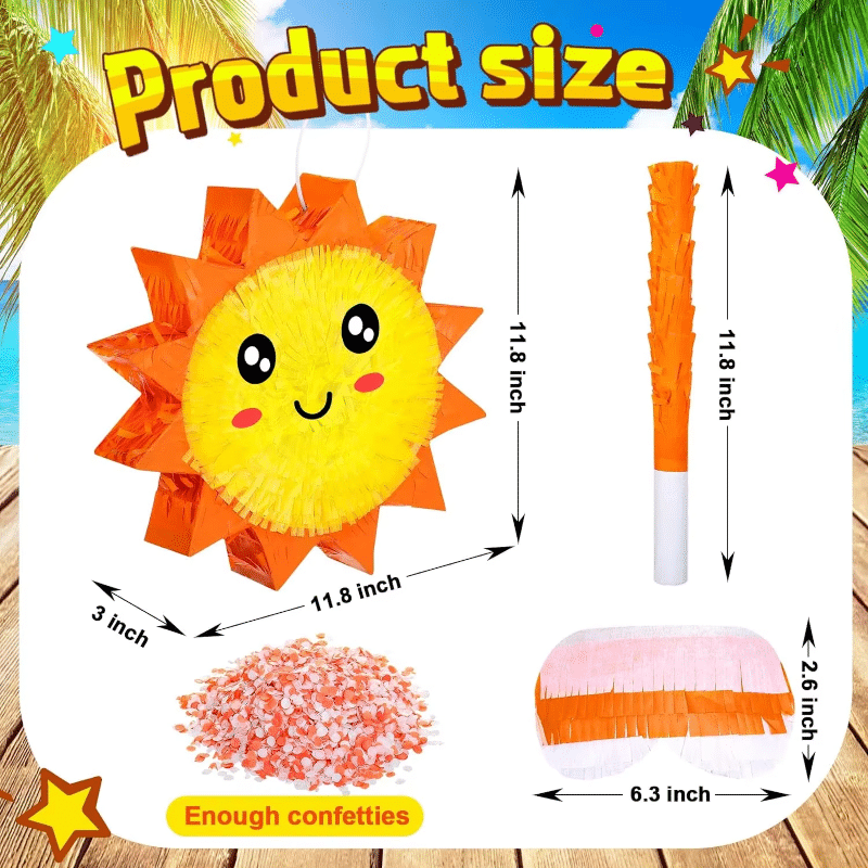 Cute Sun Pinata [Set with Stick & Mask] – You Are My Sunshine Theme