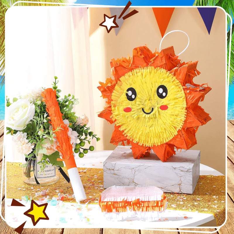Cute Sun Pinata [Set with Stick & Mask] – You Are My Sunshine Theme