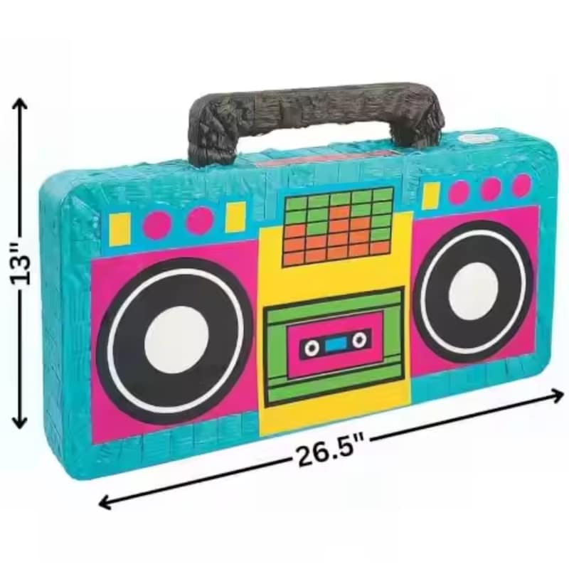 Giant Boombox Pinata [26.5 Inch Wide] – Teal & Pink Neon Colors