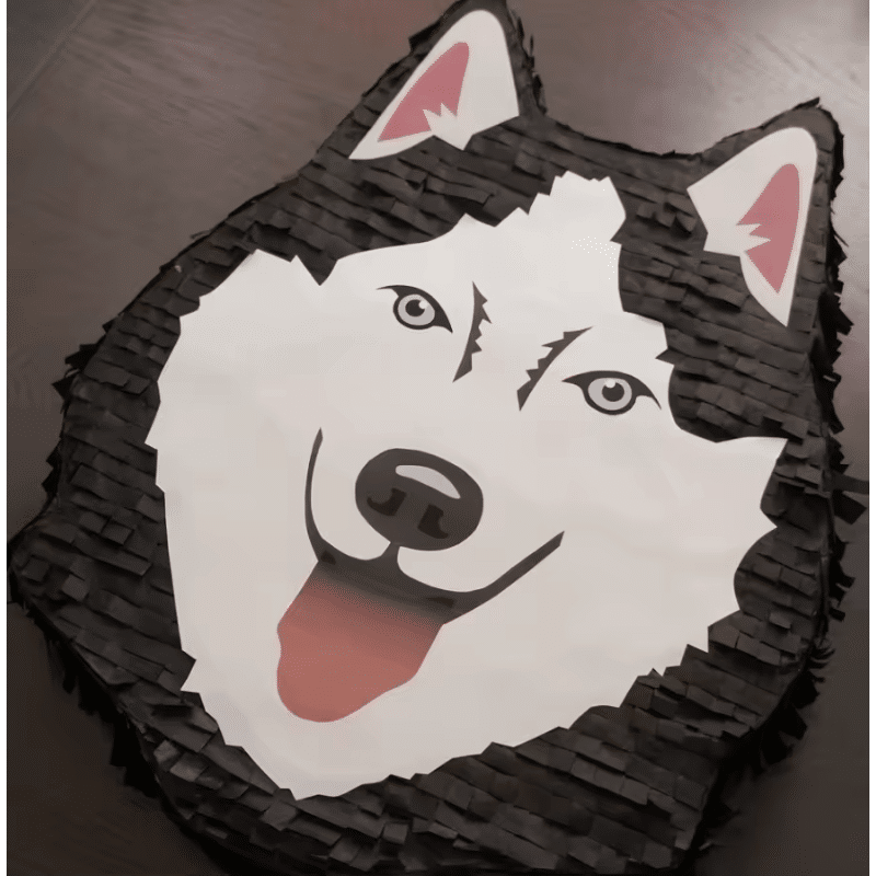 Husky Dog Head [Large 18 Inch] Pinata – Blue Eyes Puppy Theme