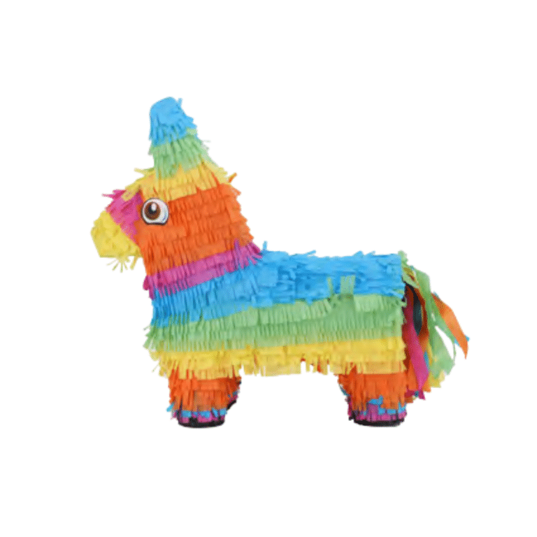 Medium Rainbow Donkey Pinata – 14.5-Inch (37cm) Traditional Shape