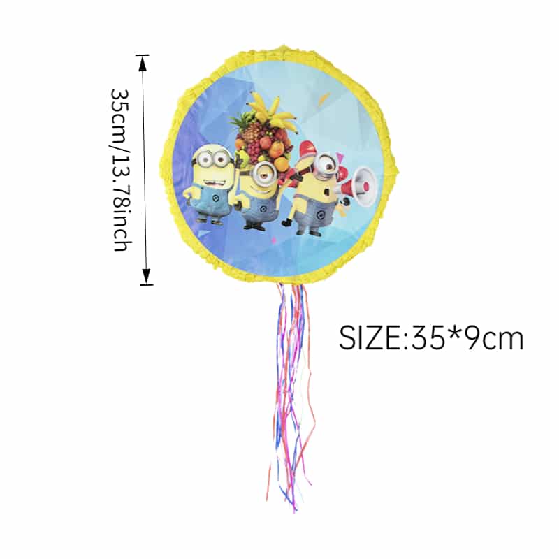 Minions Theme [13.8 Inch Round] Pinata – Safe Pull-String
