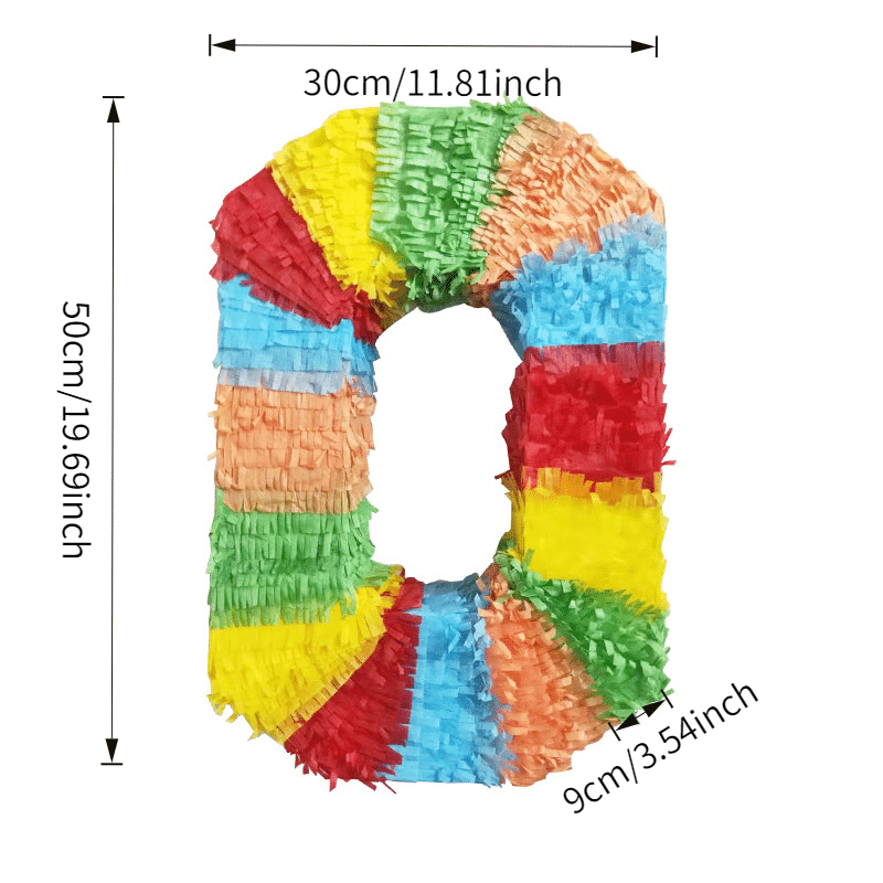 Number 0 Pinata [Rainbow Color] – For Milestone Birthdays 10th 20th 30th
