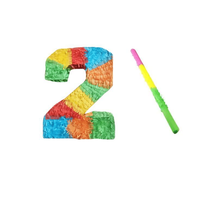 Number 2 Pinata [Rainbow Color] – “Two Sweet” Birthday Theme