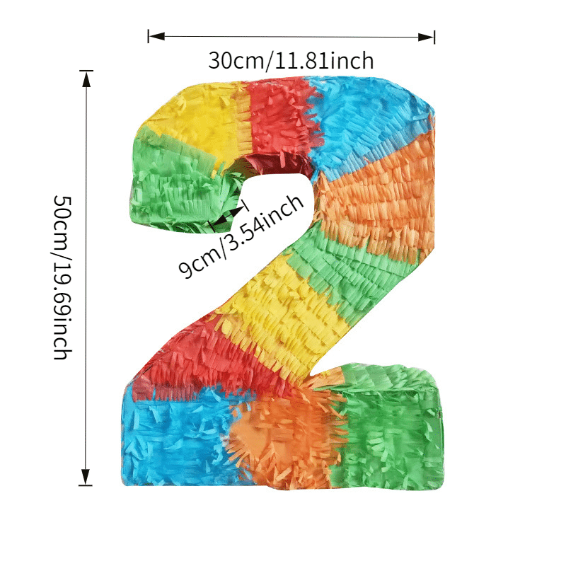 Number 2 Pinata [Rainbow Color] – “Two Sweet” Birthday Theme