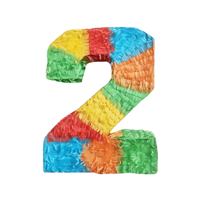 Number 2 Pinata [Rainbow Color] – “Two Sweet” Birthday Theme