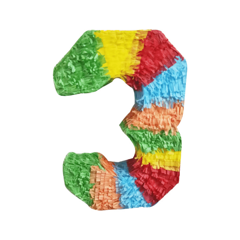 Number 3 Pinata [Rainbow Color] – “Young Wild and Three” Party Theme