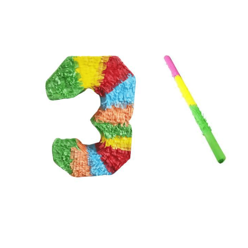 Number 3 Pinata [Rainbow Color] – “Young Wild and Three” Party Theme