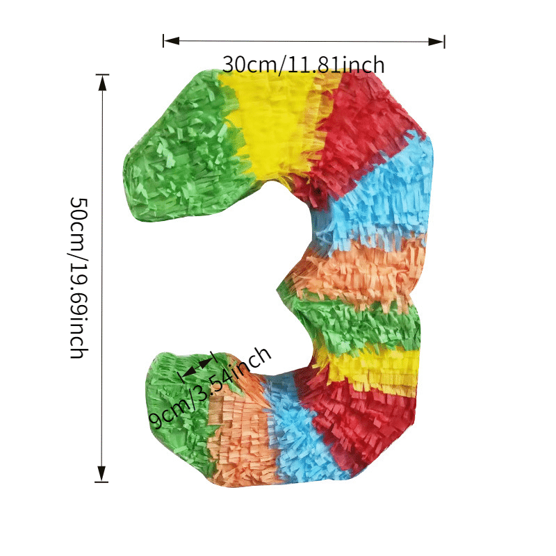 Number 3 Pinata [Rainbow Color] – “Young Wild and Three” Party Theme