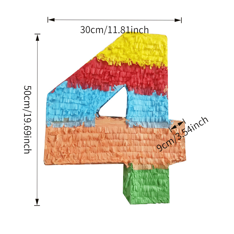 Number 4 Pinata [Rainbow Color] – “Four-ever Wild” Birthday Theme