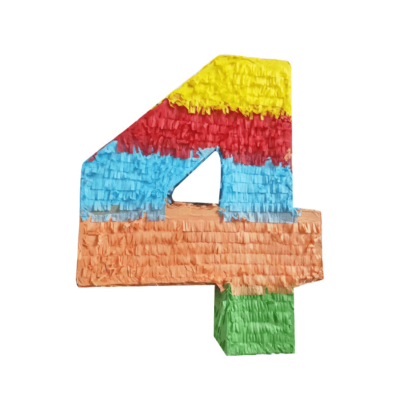 Number 4 Pinata [Rainbow Color] – “Four-ever Wild” Birthday Theme