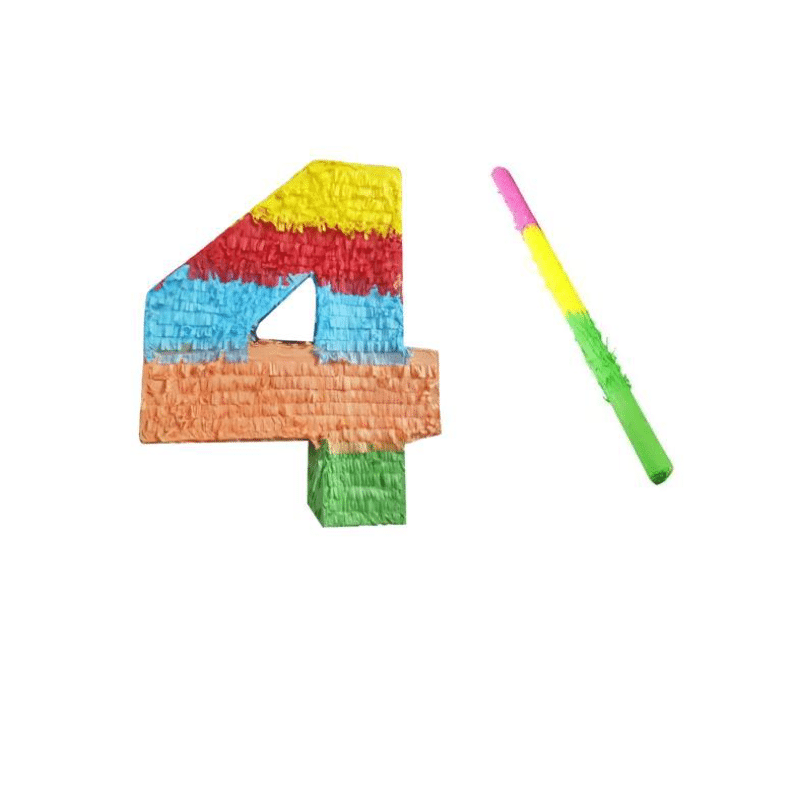 Number 4 Pinata [Rainbow Color] – “Four-ever Wild” Birthday Theme
