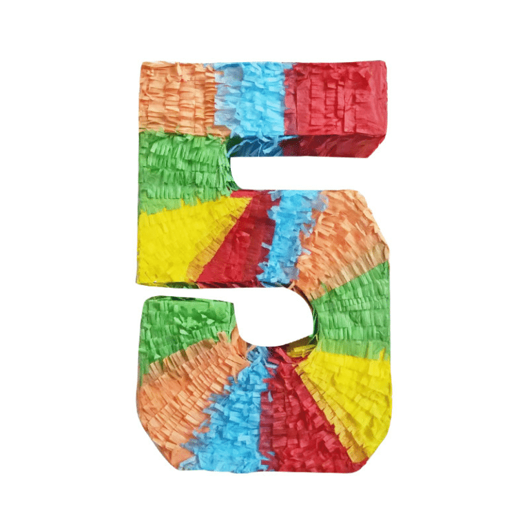 Number 5 Pinata [Rainbow Color] – “High Five” Birthday Theme – 50cm Tall