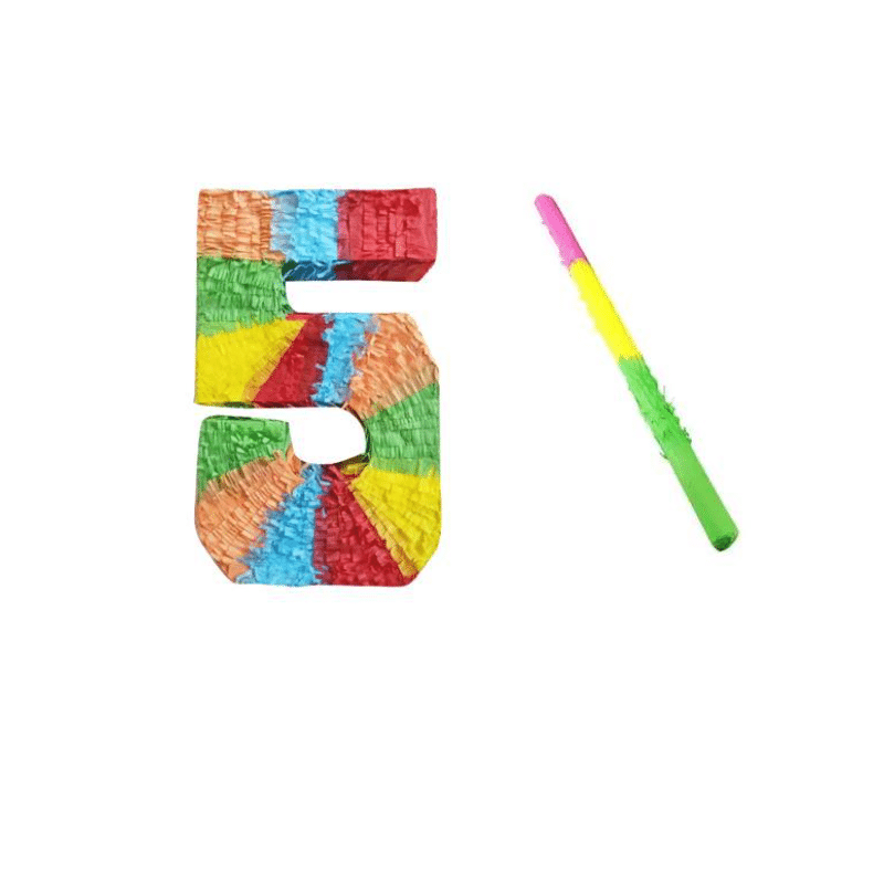 Number 5 Pinata [Rainbow Color] – “High Five” Birthday Theme – 50cm Tall