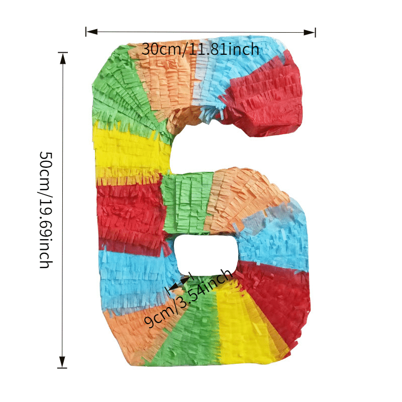 Number 6 Pinata [Rainbow Color] – “Sweet 16” Birthday Party Theme