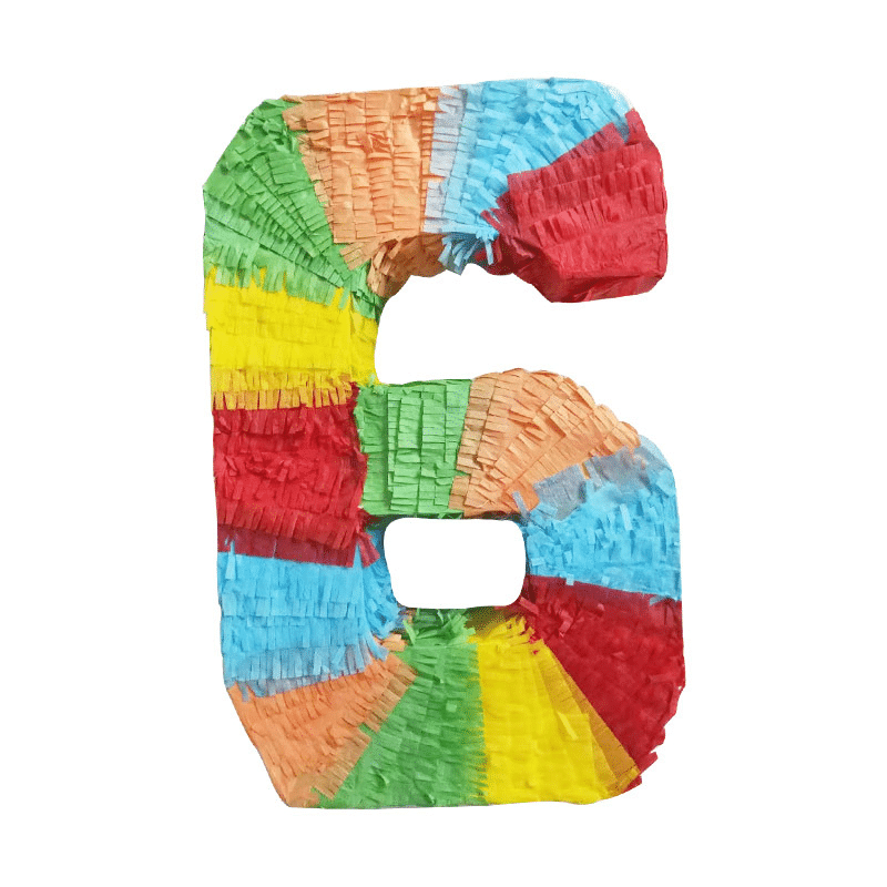 Number 6 Pinata [Rainbow Color] – “Sweet 16” Birthday Party Theme