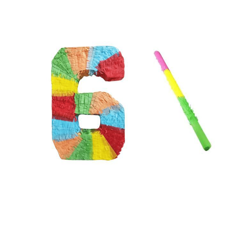 Number 6 Pinata [Rainbow Color] – “Sweet 16” Birthday Party Theme