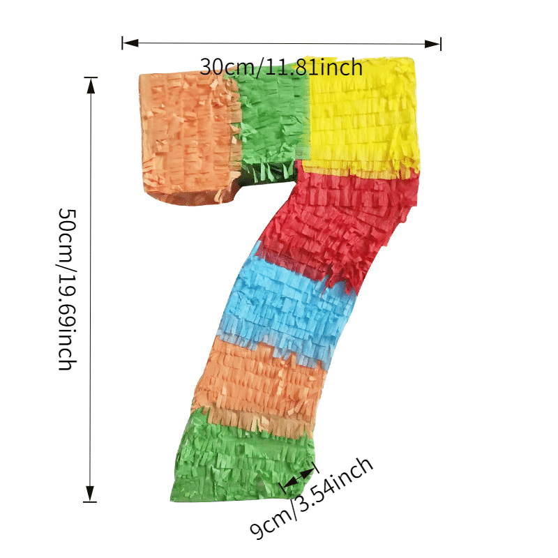 Number 7 Pinata [Rainbow Color] – “Lucky Seven” Birthday Theme