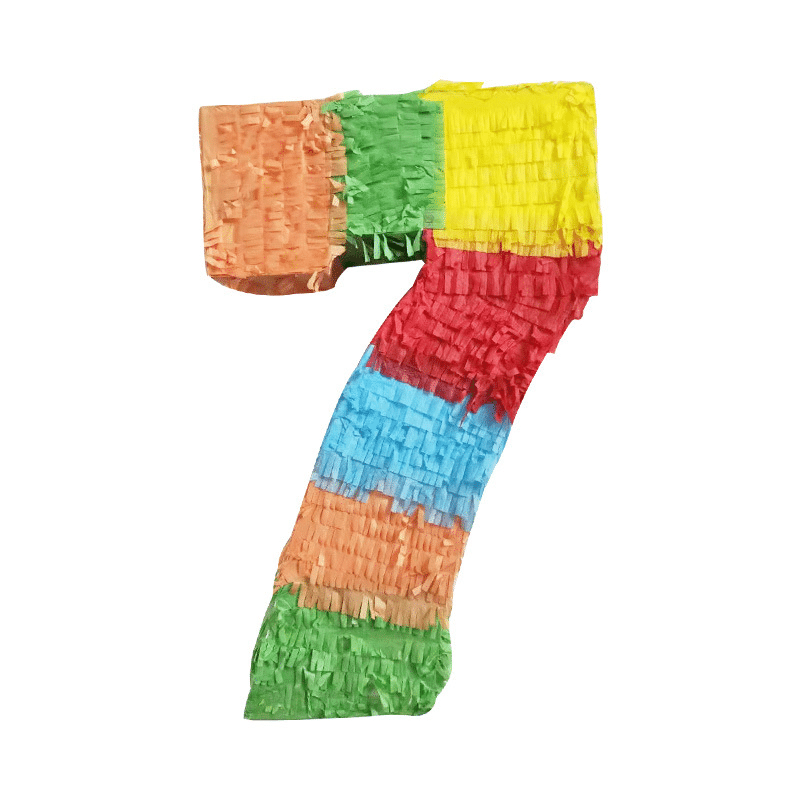 Number 7 Pinata [Rainbow Color] – “Lucky Seven” Birthday Theme