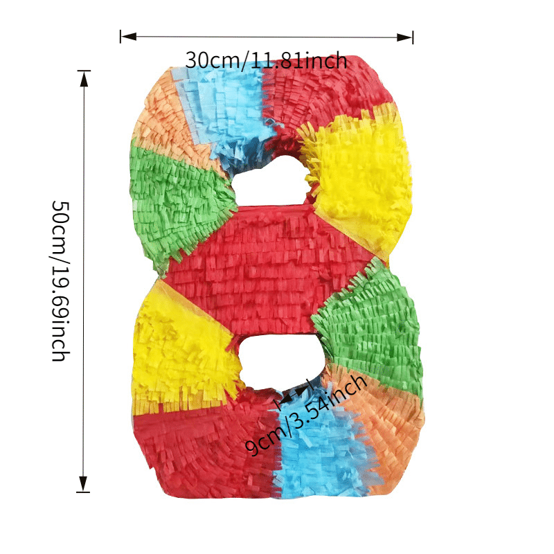 Number 8 Pinata [Rainbow Color] – “Official Adult” 18th Birthday
