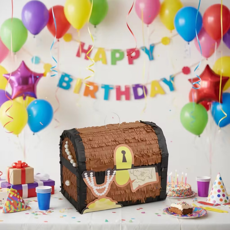 Pirate Treasure Chest Pinata – High Capacity (17cm Deep)