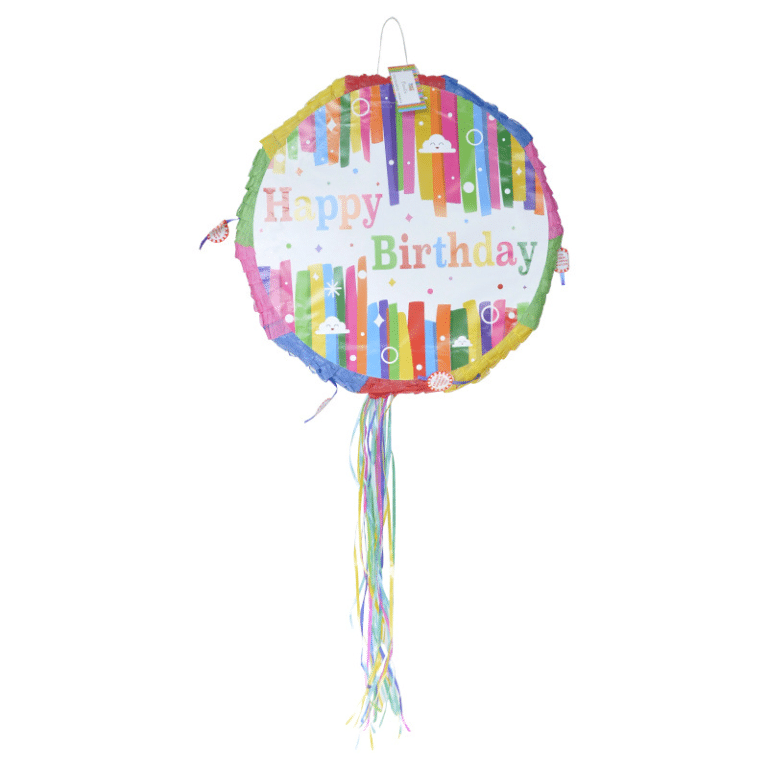 Round Pull-String Pinata [Happy Birthday] – Safe for Toddlers – PIN-00427