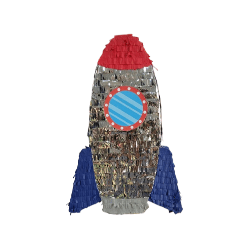 Silver Rocket Pinata – “Two the Moon” Theme – Outer Space Party