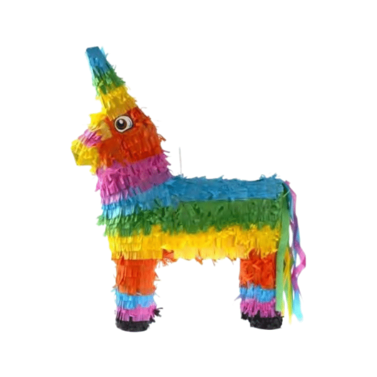 Unicorn Donkey Pinata – “Donkeycorn” Hybrid – Rainbow Fiesta Prop