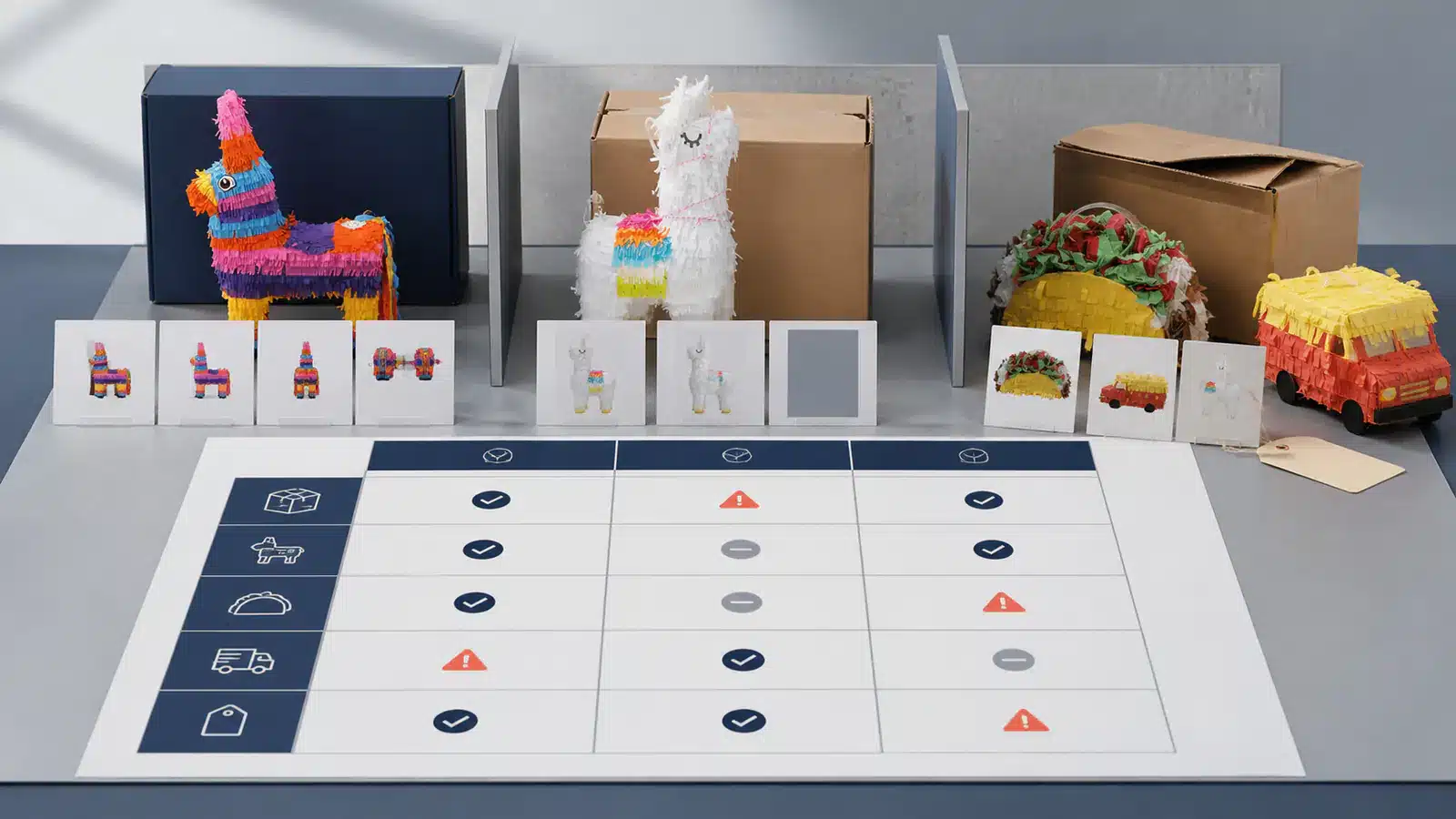 Compare suppliers on one normalized request and score the quality of their answers from sample through final carton—not on website polish alone.