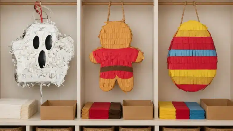 Halloween Christmas and Easter pinatas separated into seasonal buying groups