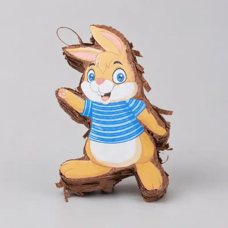 Mini Cartoon Bunny Pinata Blue Shirt Rabbit Easter Basket Stuffer