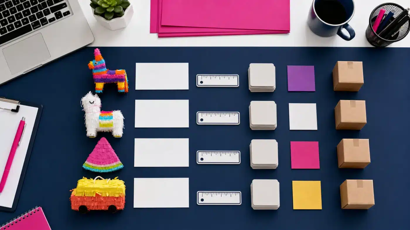 Wholesale pinata quote brief organized by product, size, sample and carton inputs